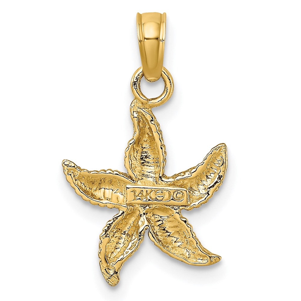 14K Gelbgold Strukturiert Seestern Charm