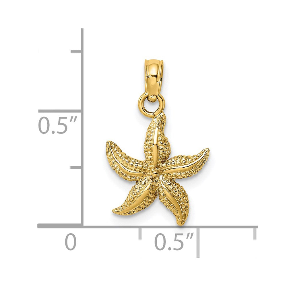14K Gelbgold Strukturiert Seestern Charm
