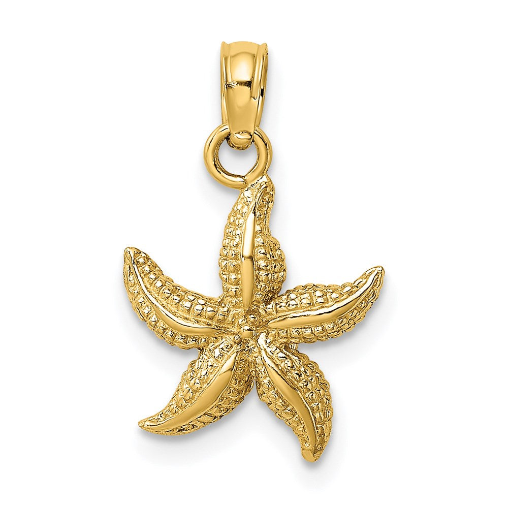 14K Gelbgold Strukturiert Seestern Charm