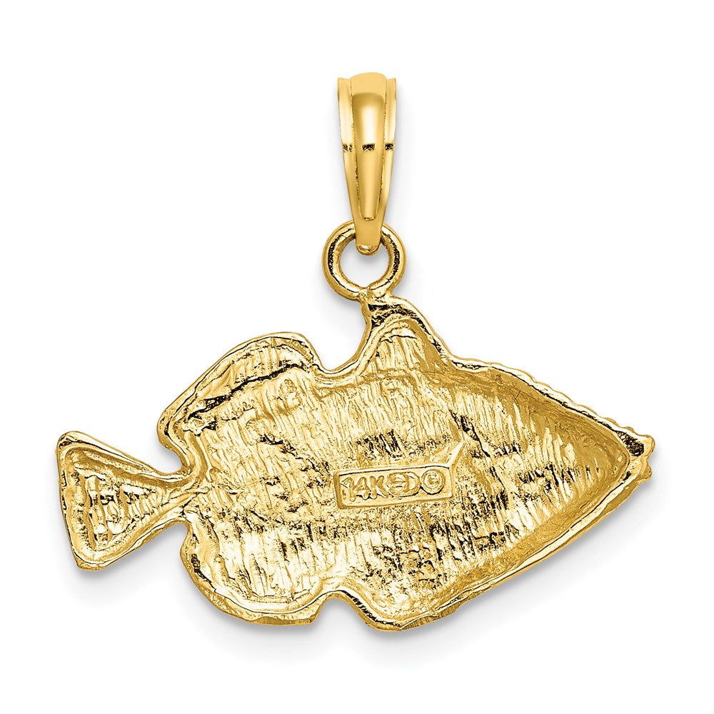 14K Gelbgold 2D-Anhänger "Gestreifter Fisch" mit Gravur