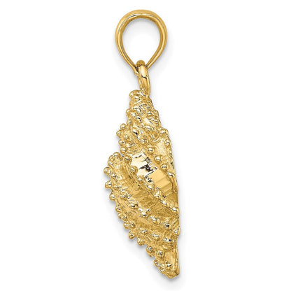 14K Gelbgold Charm Muschel strukturiert