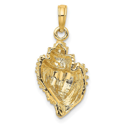 14K Gelbgold Charm Muschel strukturiert
