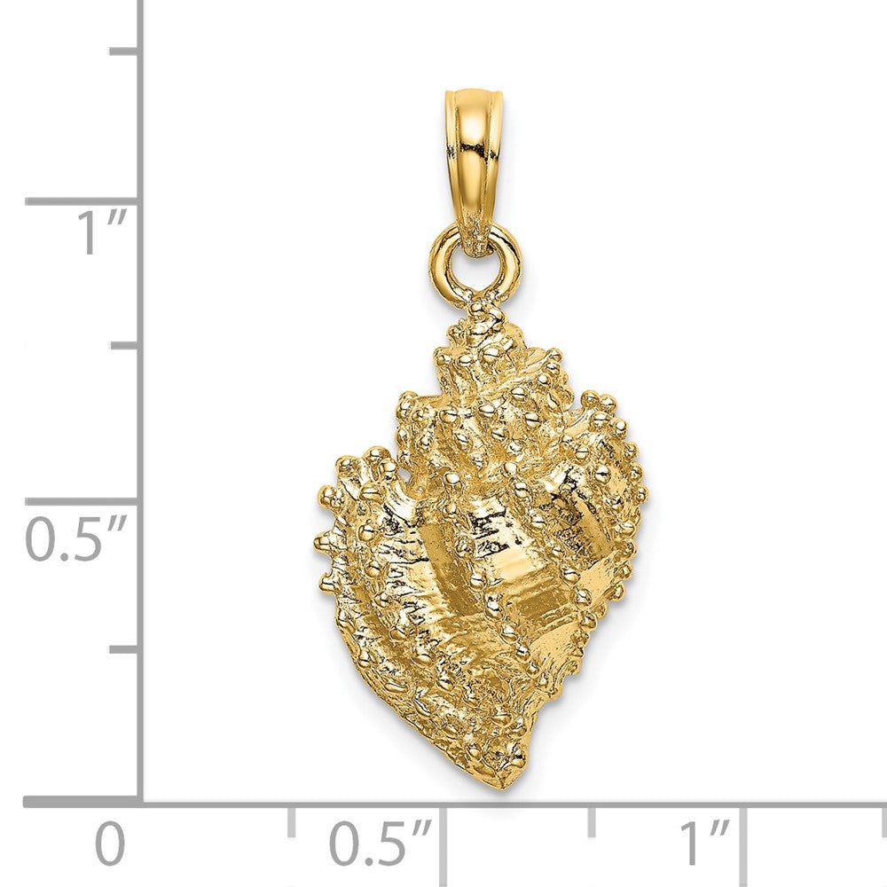 14K Gelbgold Charm Muschel strukturiert