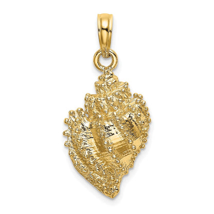 14K Gelbgold Charm Muschel strukturiert