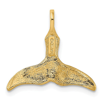 14K Gelbgold 3-d Poliert Wal Schwanz Charm
