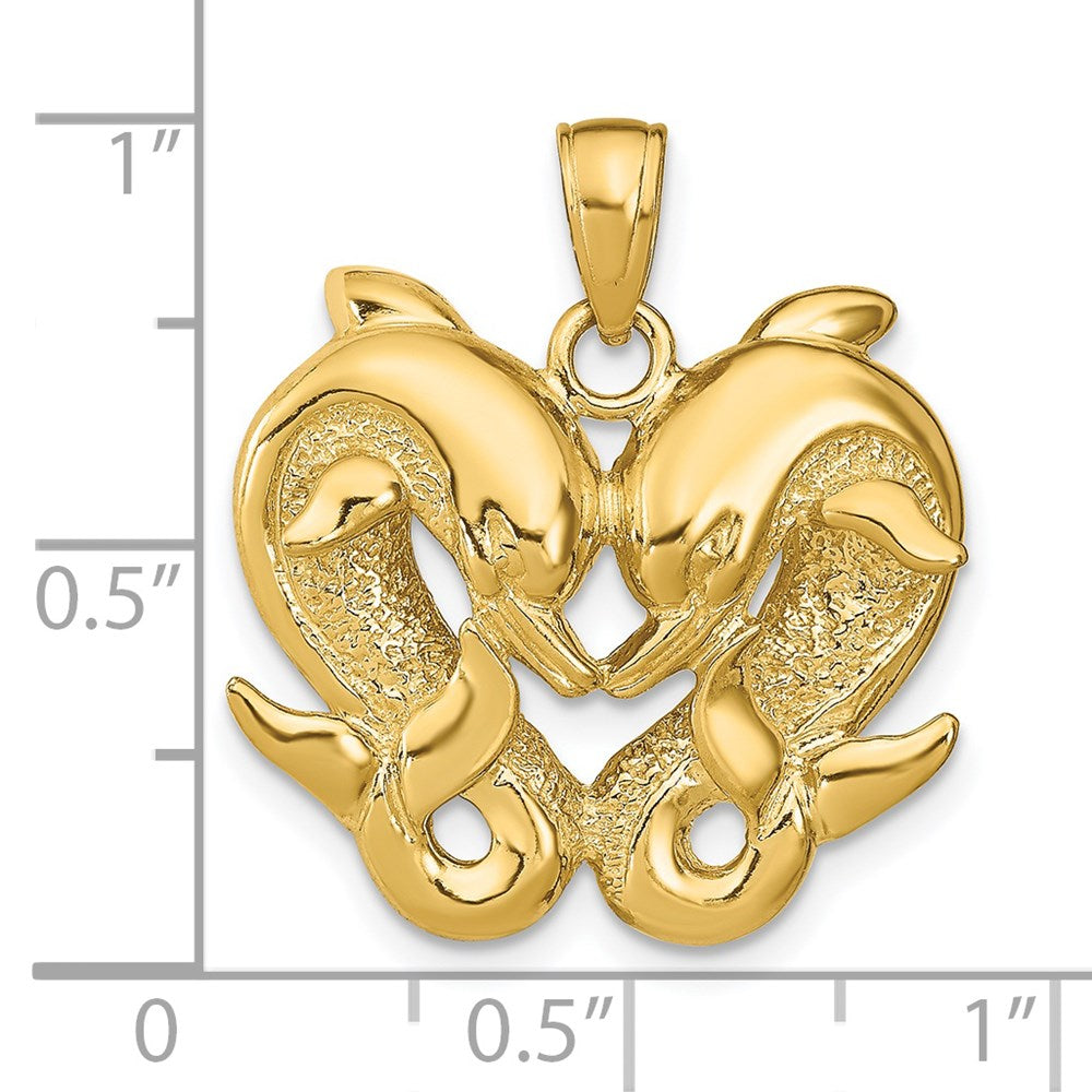14K Gelbgold Delfin-Anhänger