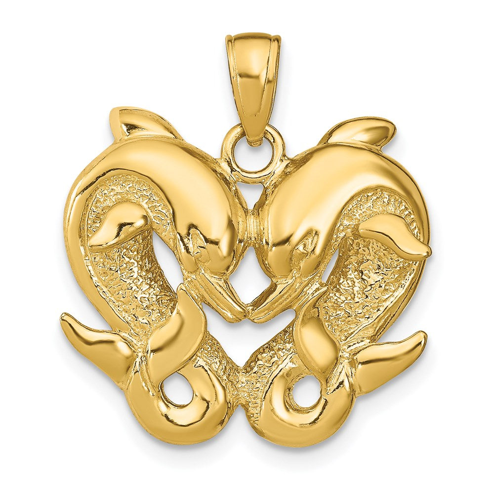 14K Gelbgold Delfin-Anhänger
