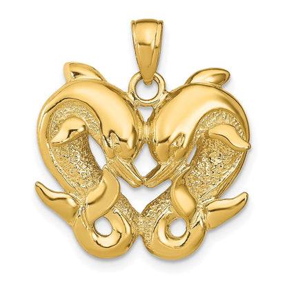 14K Gelbgold Delfin-Anhänger