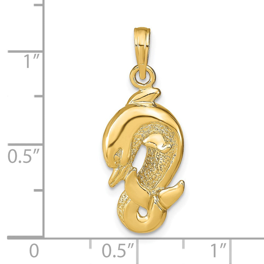 14K Gelbgold Delfin-Anhänger