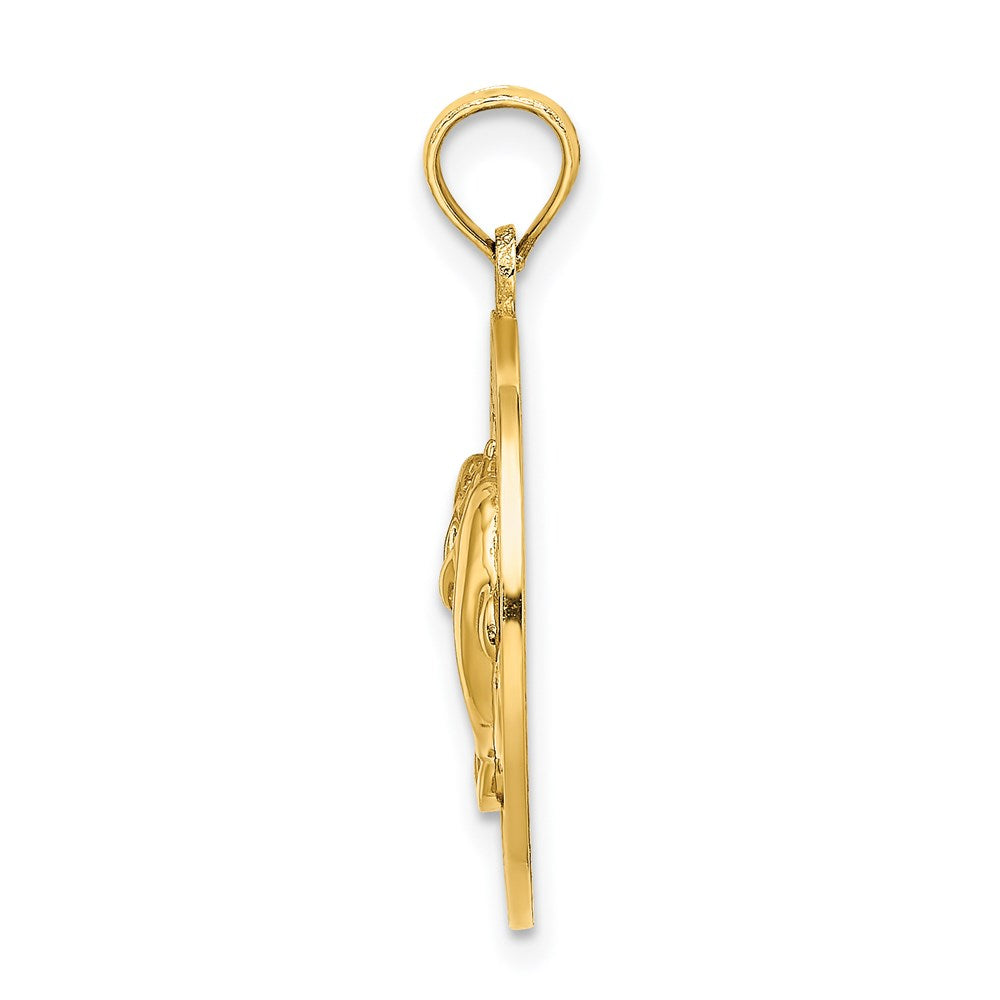 14 Karat Gelbgold BEAUFORT SC Kreis-Charm mit Delfinen