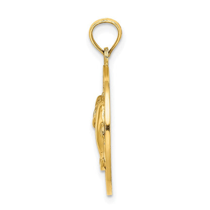14 Karat Gelbgold BEAUFORT SC Kreis-Charm mit Delfinen