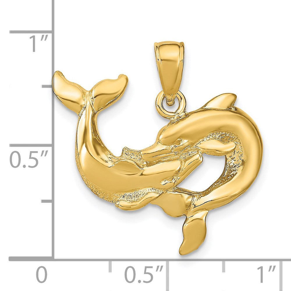14K Gelbgold Delfin-Anhänger