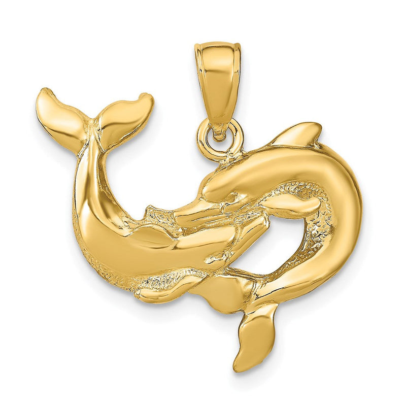 14K Gelbgold Delfin-Anhänger