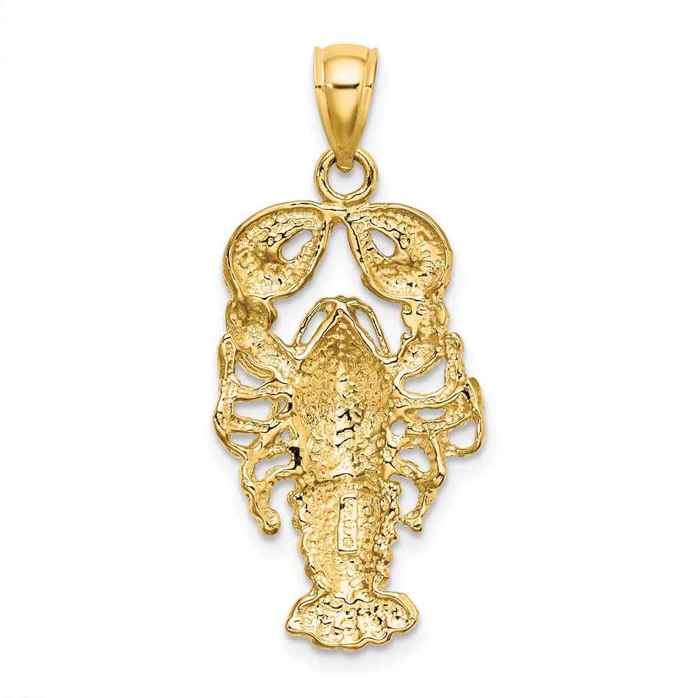 14K Gelbgold Charm gerippter Maine-Hummer