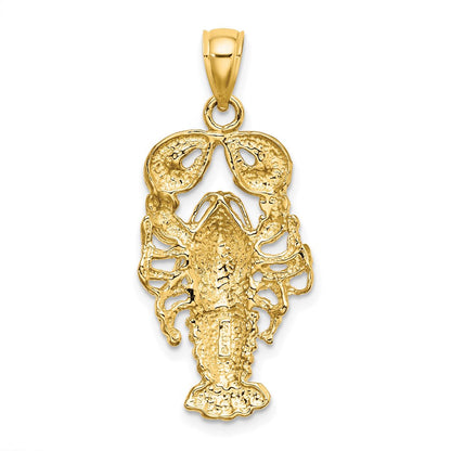 14K Gelbgold Charm gerippter Maine-Hummer