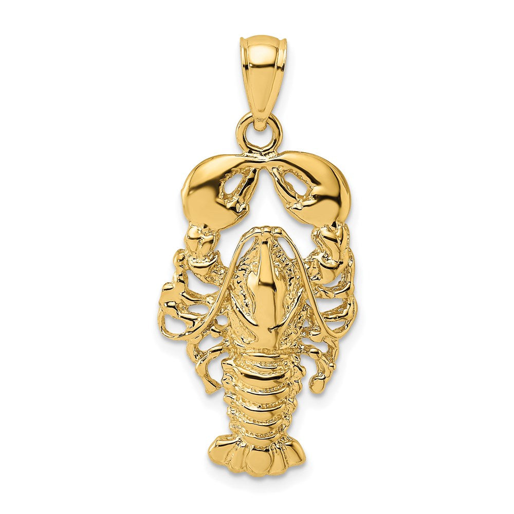 14K Gelbgold Charm gerippter Maine-Hummer