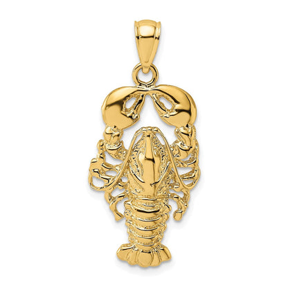 14K Gelbgold Charm gerippter Maine-Hummer