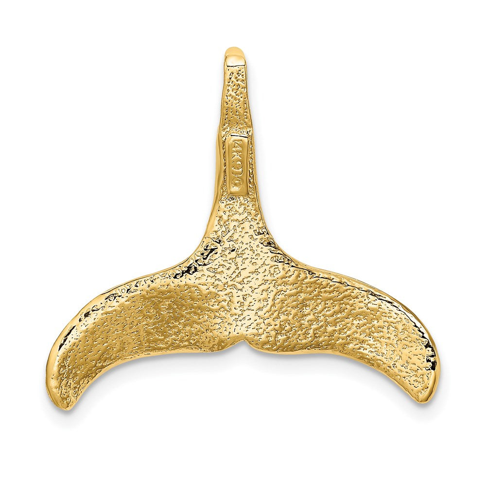 14K Gelbgold 3-D Poliert/Texturiert Wal-Flosse Charm