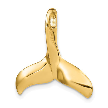 14K Gelbgold 3-D Poliert/Texturiert Wal-Flosse Charm