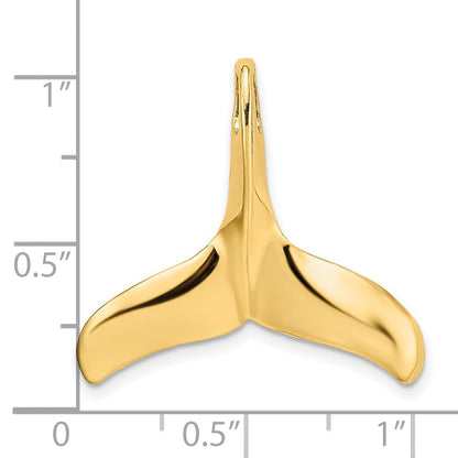 14K Gelbgold 3-D Poliert/Texturiert Wal-Flosse Charm
