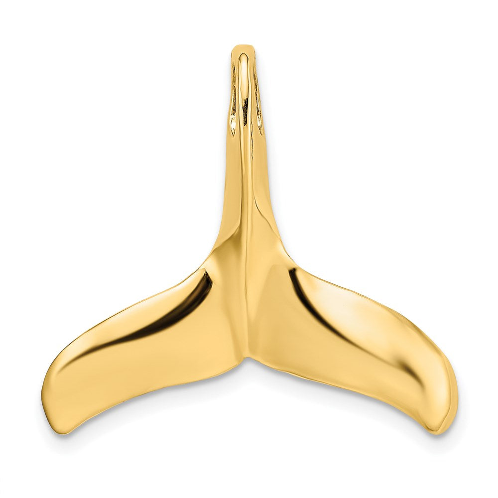 14K Gelbgold 3-D Poliert/Texturiert Wal-Flosse Charm