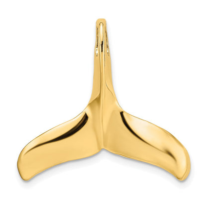 14K Gelbgold 3-D Poliert/Texturiert Wal-Flosse Charm
