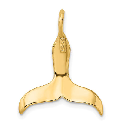 14K Gelbgold 3D-polierter Walflossen-Charm