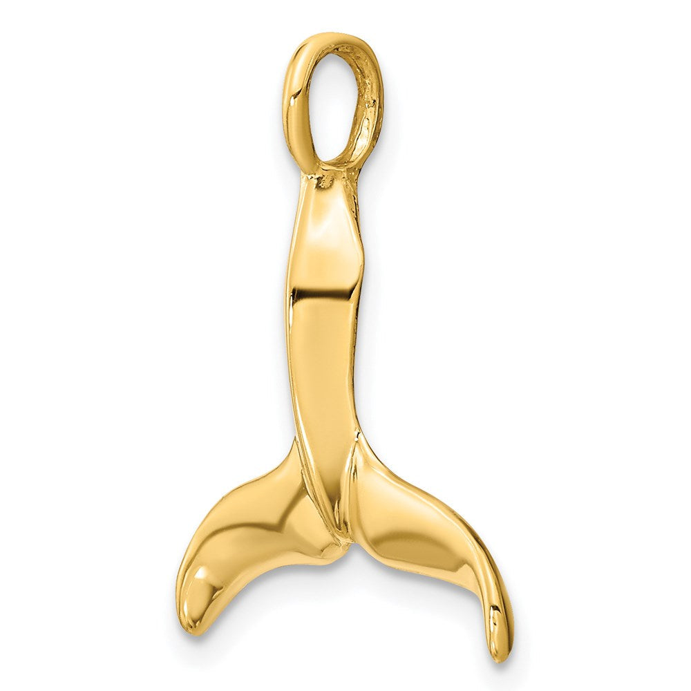 14K Gelbgold 3D-polierter Walflossen-Charm