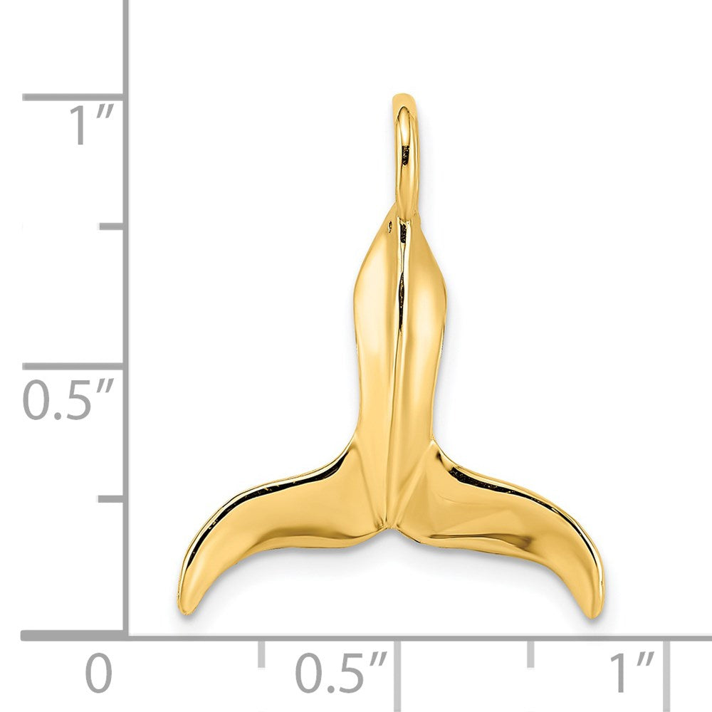 14K Gelbgold 3D-polierter Walflossen-Charm