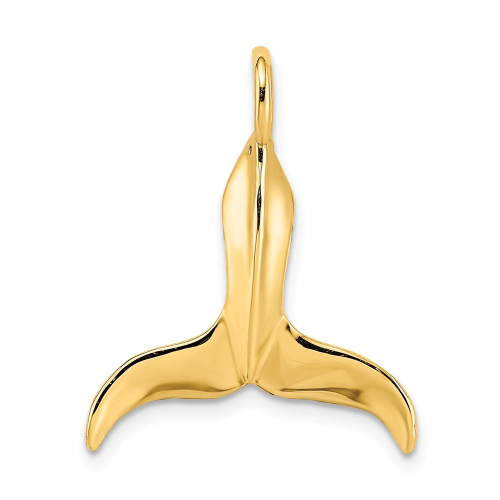 14K Gelbgold 3D-polierter Walflossen-Charm