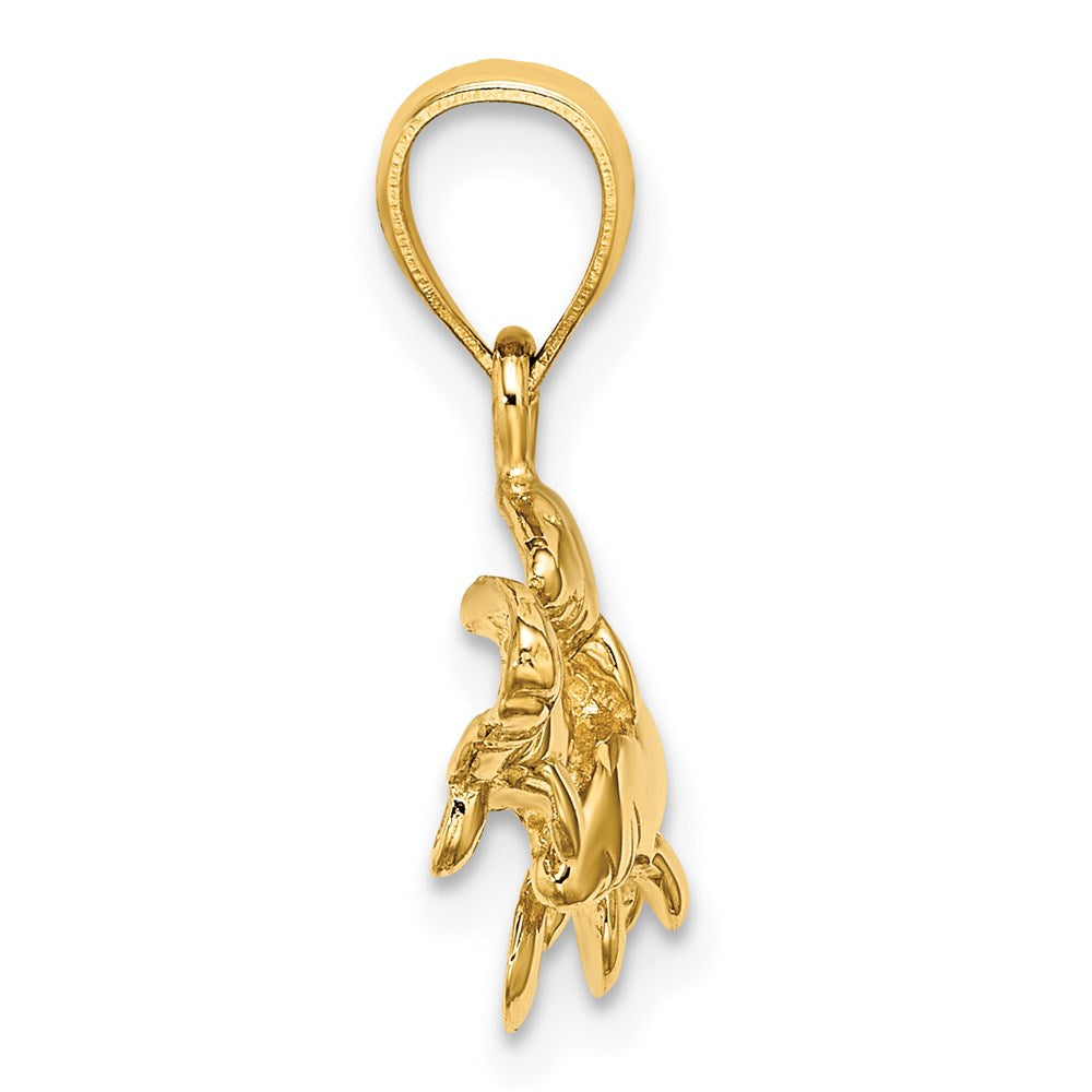 14 Karat Gelbgold Polierter Dreifach-Manati-Charm