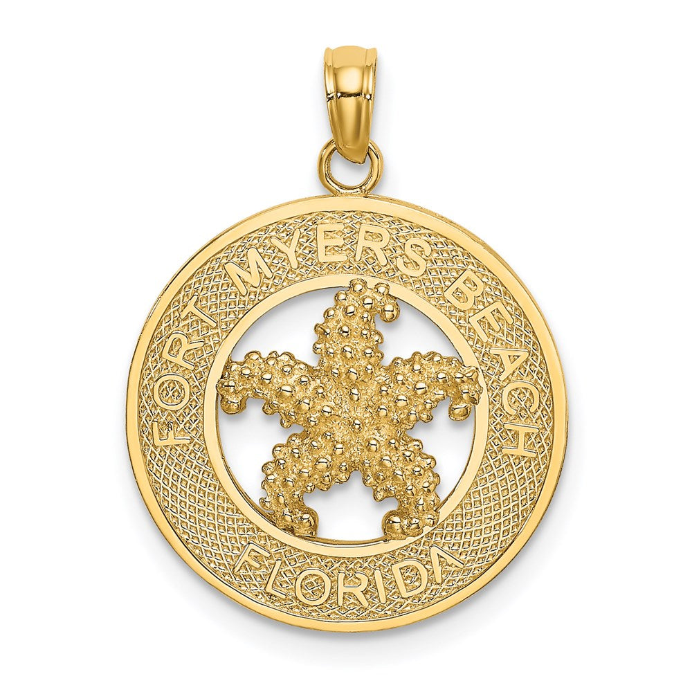 14K Gelbgold FT. MYERS BEACH FLORIDA Charm mit Seestern