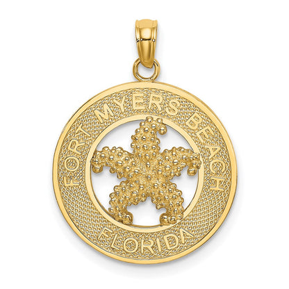 14K Gelbgold FT. MYERS BEACH FLORIDA Charm mit Seestern