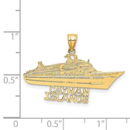 14 Karat Gelbgold Charm „KREUZFAHRTSCHIFF CAYMANINSELN“