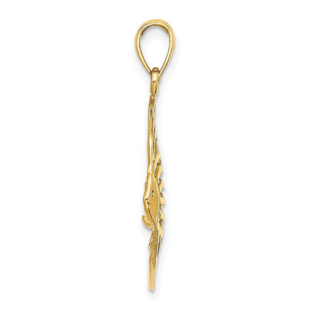 14K Gelbgold Ausgeschnittener Engelsfisch-Charm