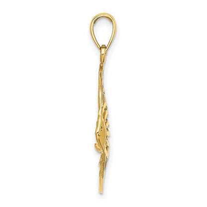 14K Gelbgold Ausgeschnittener Engelsfisch-Charm