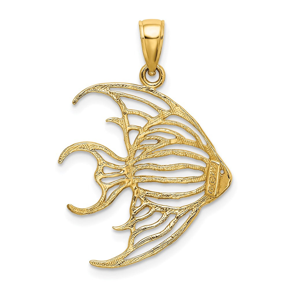 14K Gelbgold Ausgeschnittener Engelsfisch-Charm