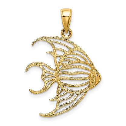 14K Gelbgold Ausgeschnittener Engelsfisch-Charm