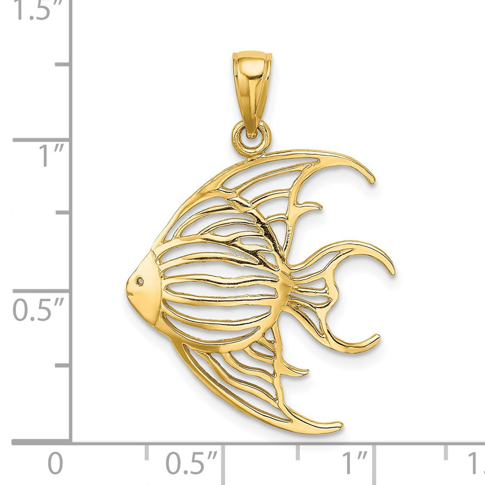 14K Gelbgold Ausgeschnittener Engelsfisch-Charm