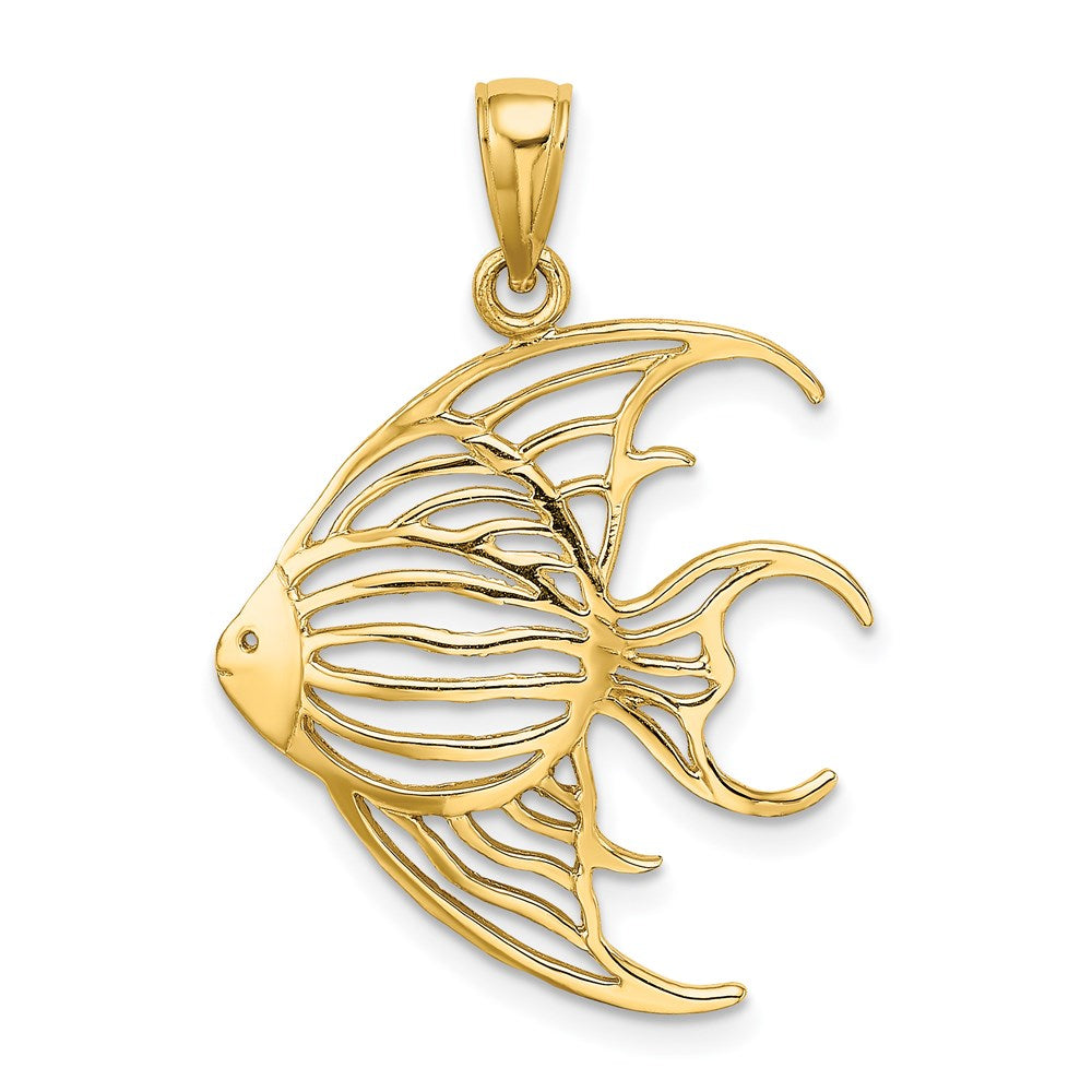 14K Gelbgold Ausgeschnittener Engelsfisch-Charm