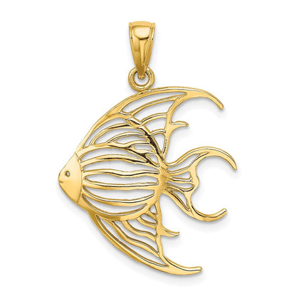 14K Gelbgold Ausgeschnittener Engelsfisch-Charm