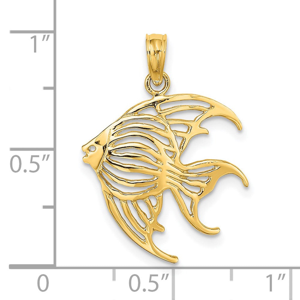 14K Gelbgold Ausgeschnitten Kaiserfisch Charm