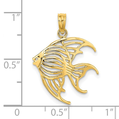 14K Gelbgold Ausgeschnitten Kaiserfisch Charm