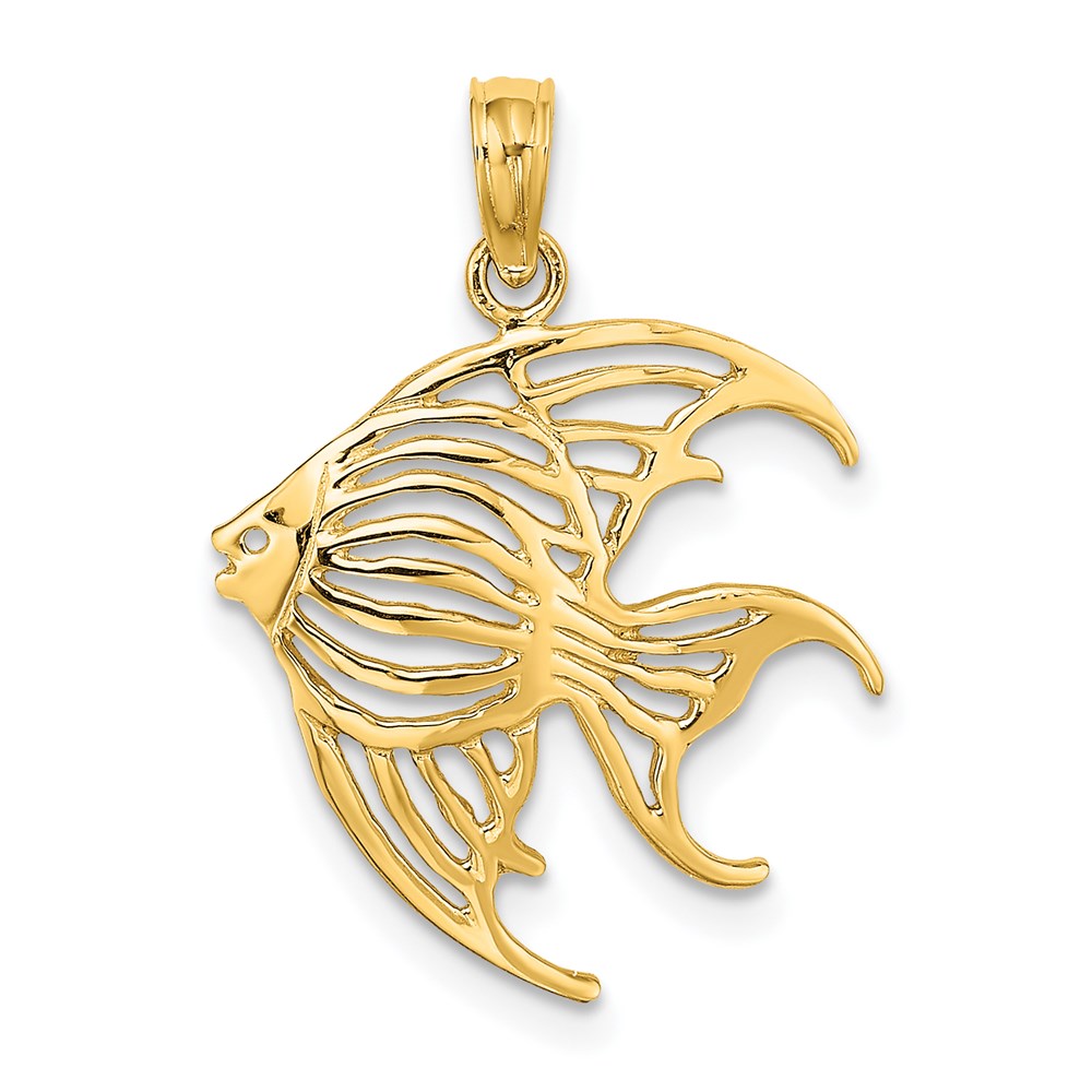 14K Gelbgold Ausgeschnitten Kaiserfisch Charm