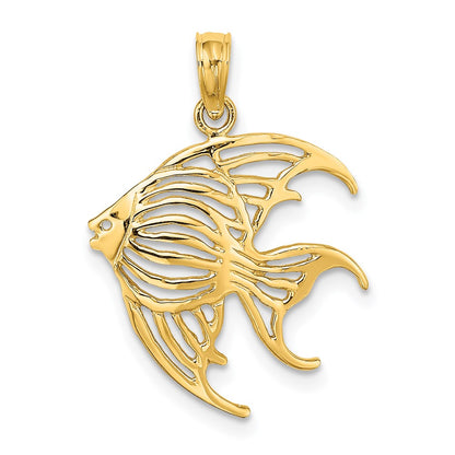 14K Gelbgold Ausgeschnitten Kaiserfisch Charm