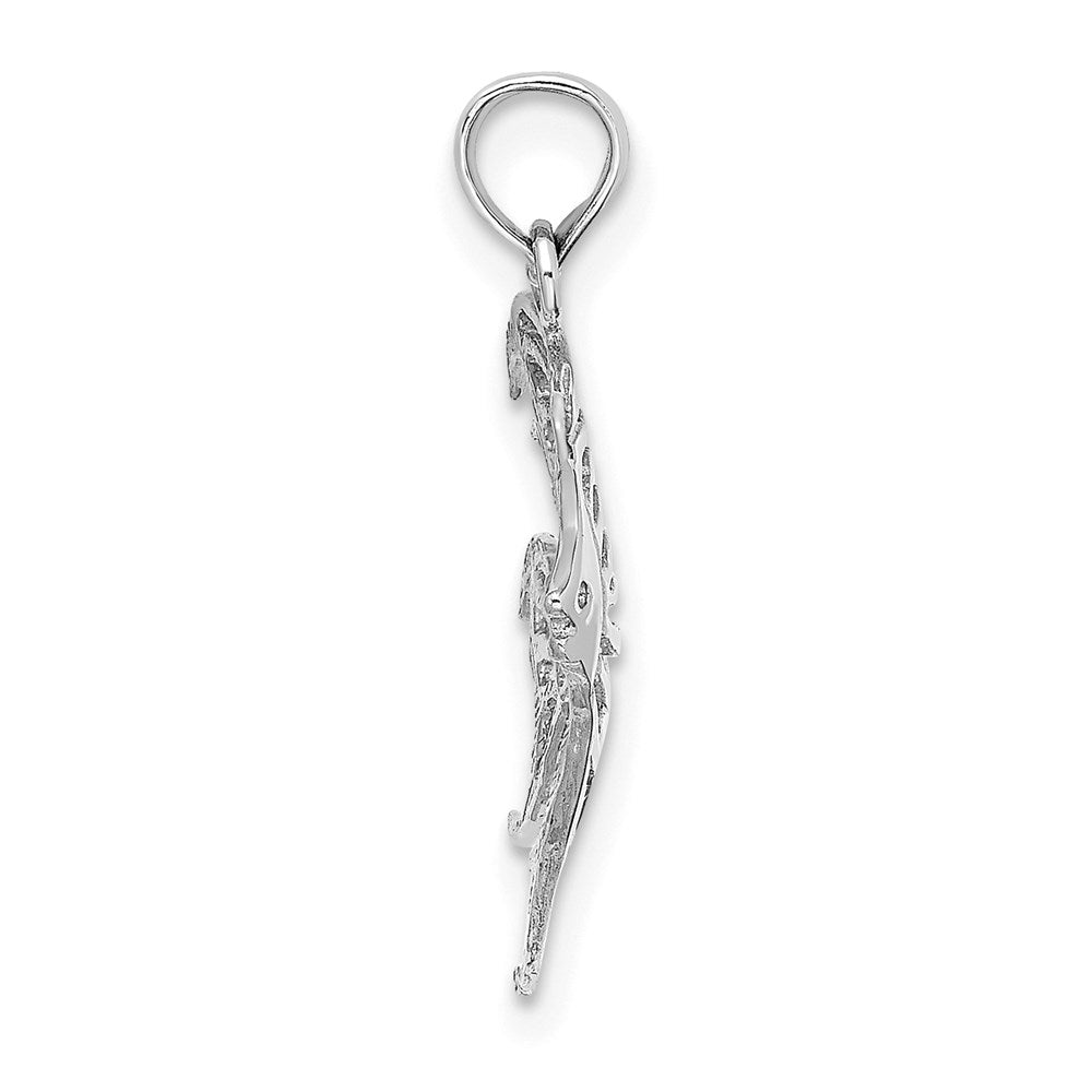 14K Weißgold Ausgeschnitten Kaiserfisch Charm