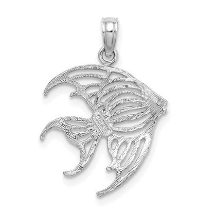 14K Weißgold Ausgeschnitten Kaiserfisch Charm