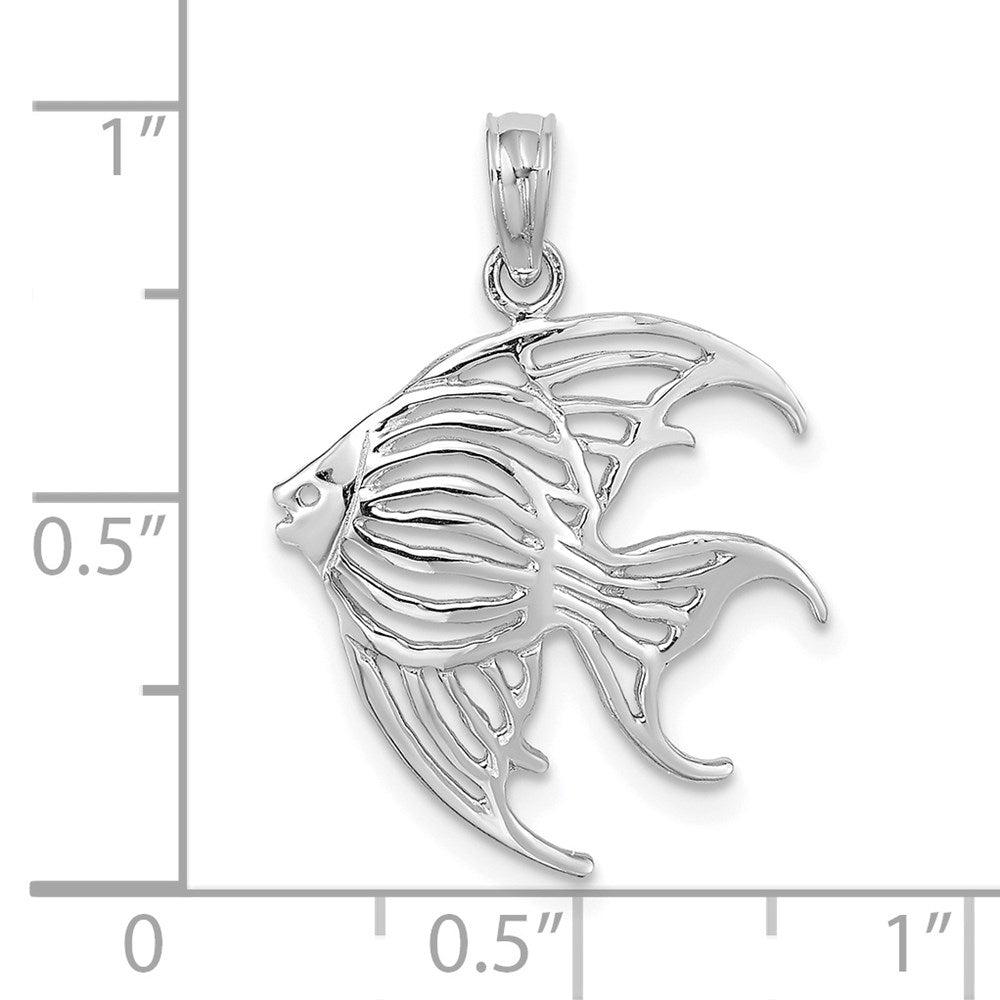14K Weißgold Ausgeschnitten Kaiserfisch Charm