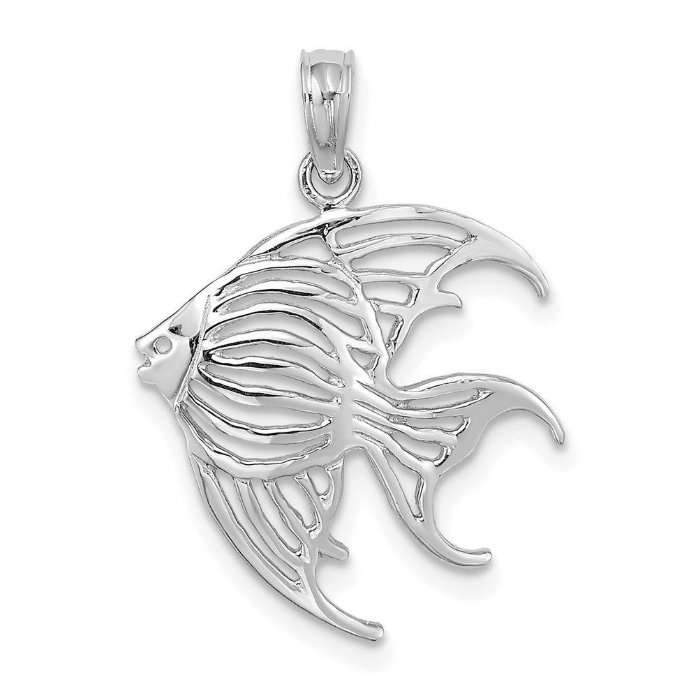 14K Weißgold Ausgeschnitten Kaiserfisch Charm