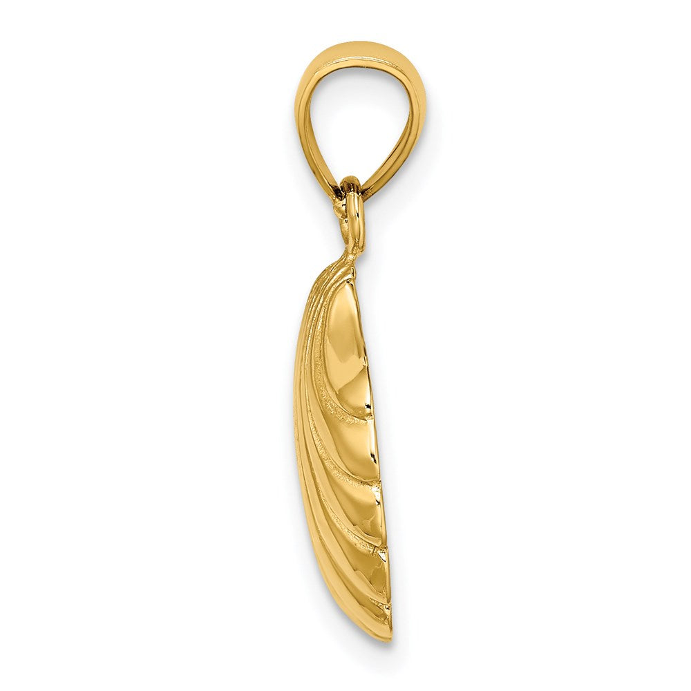 14K Gelbgold Polierter 2-D Muschelschale Charm